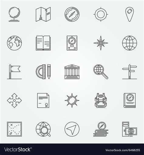 Geography icons set Royalty Free Vector Image - VectorStock