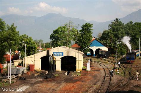 Engineering sheds at Mettupalayam in India where the locomotives of the Nilgiri Mountain Railway ...