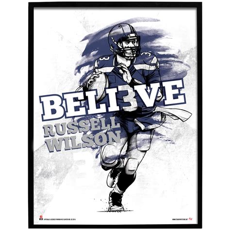 Seattle Seahawks Russell Wilson 24" x 18" Believe Player Poster