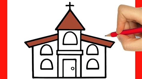 HOW TO DRAW A CHURCH EASY STEP BY STEP - DRAWING AND COLORING A CHURCH - YouTube