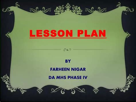 PPT - LESSON PLAN PowerPoint Presentation, free download - ID:4535686