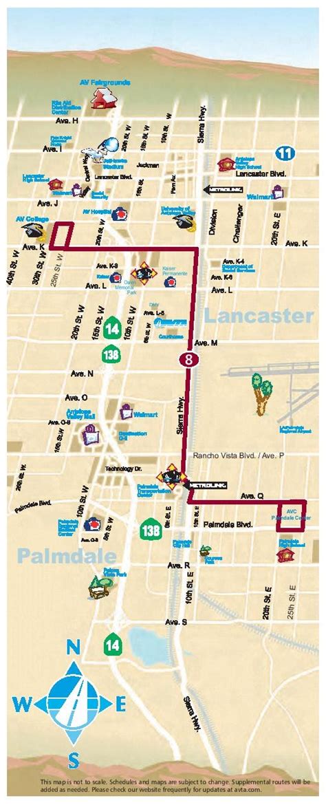 Route 8 - Antelope Valley College Map