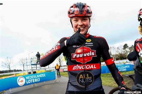 Fem van Empel after her victory. 2022 Dutch Cyclocross National ...