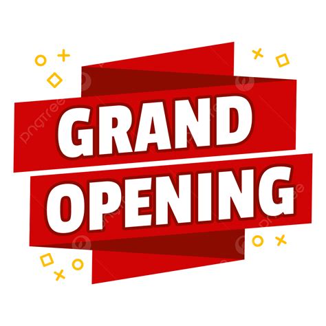 Grand Openings Clipart Vector, Red Banner Vector With Grand Opening ...