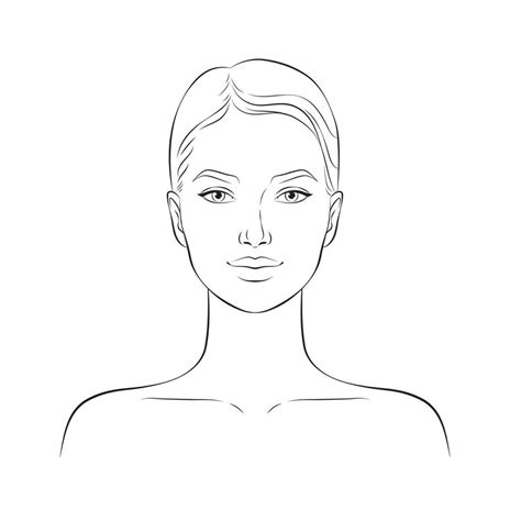 Face of a young beautiful woman, vector illustration 27161028 Vector Art at Vecteezy