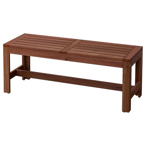 ÄPPLARÖ Bench, outdoor, brown stained, 114 cm - IKEA