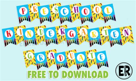 Free Preschool & Kindergarten Graduation Banner Printable ...