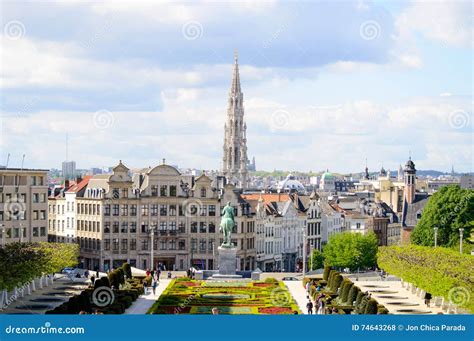 Brussels skyline editorial stock photo. Image of building - 74643268