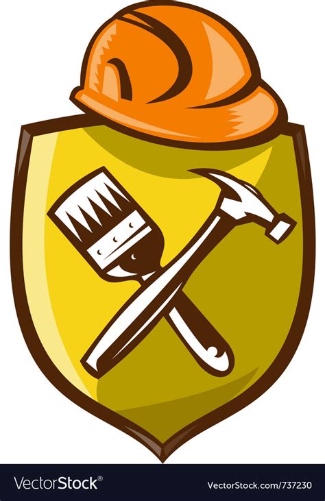 Construction shield symbol Royalty Free Vector Image