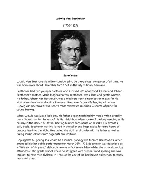 Ludwig Van Beethoven Biography