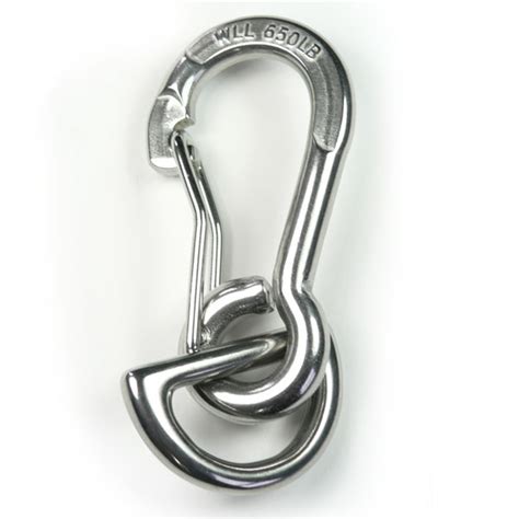 Harness Clip with D Ring - Stainless Steel