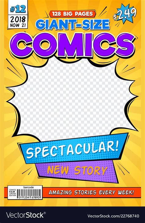 Comic Book Cover Template - Printable Word Searches