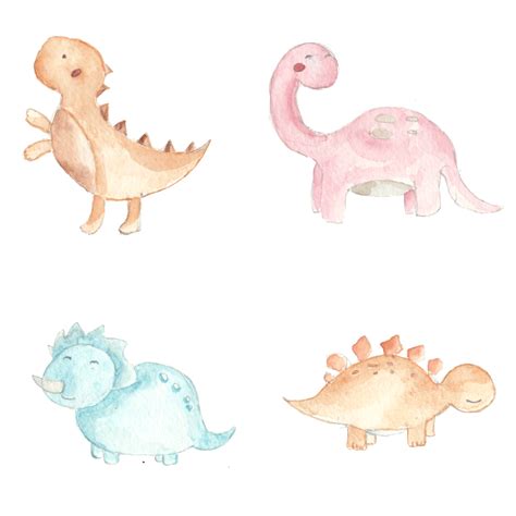 Cute Dinosaur Watercolor Illustration, Dinosaur, Baby, Cute PNG Transparent Clipart Image and ...