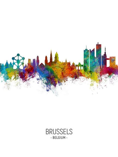 Digital Art - Brussels Belgium Skyline by Michael Tompsett #affiliate ...