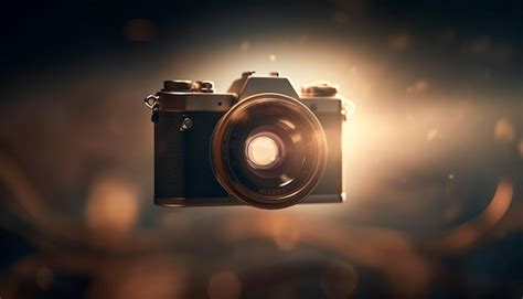 Free Photo | Antique camera captures shiny chrome SLR lens generated by AI