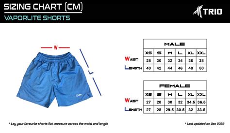 Sizing Chart – TRIO Outfitters