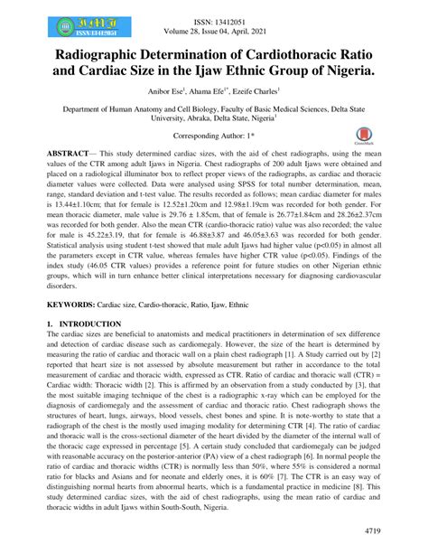 (PDF) Radiographic Determination of Cardiothoracic Ratio and Cardiac ...