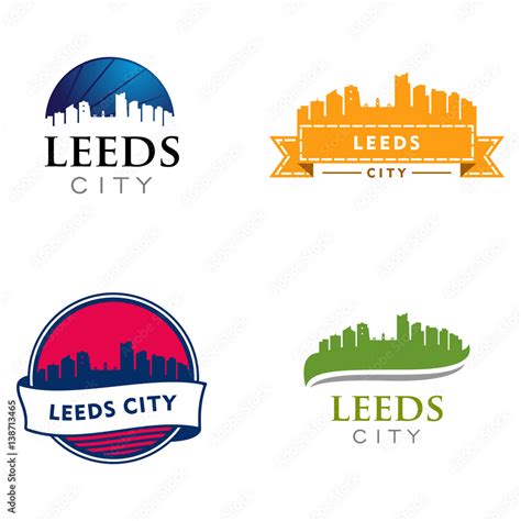 Leeds City Landscape Cityscape Skyline Logo Template Stock Vector ...