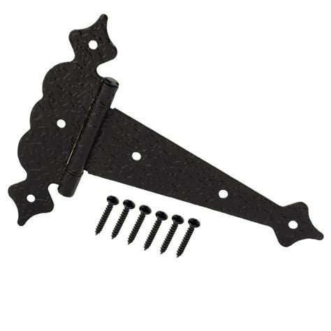 Everbilt 6 in. Black Decorative Hammered Tee Hinge-13401 - The Home Depot | Hinges, Diy shutters ...