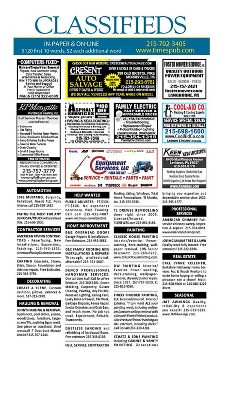 Classifieds - Times Publishing Newspapers, Inc.