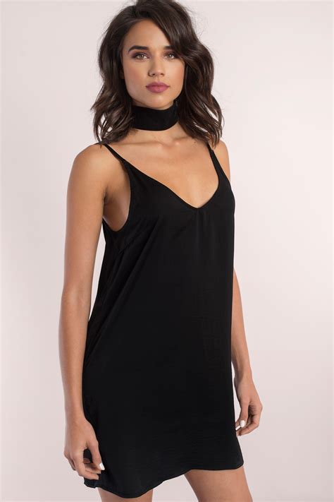 Sade Satin Cami Shift Dress in Black - $20 | Tobi US