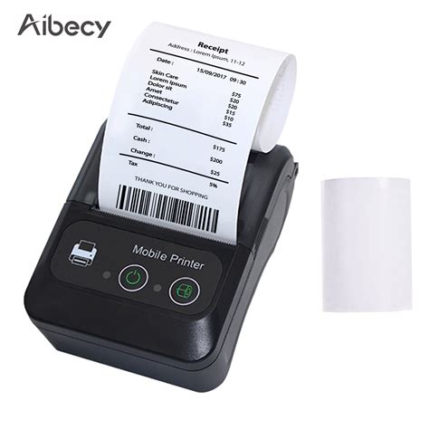 Aibecy Portable Receipt Printer, 2 Inch 58mm Mobile Thermal Label Printer USB & Bluetooth for ...