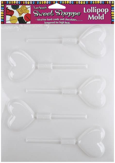 LorAnn Sweet Shoppe Candy Molds-Heart Lollipop 5 Cavity | Michaels