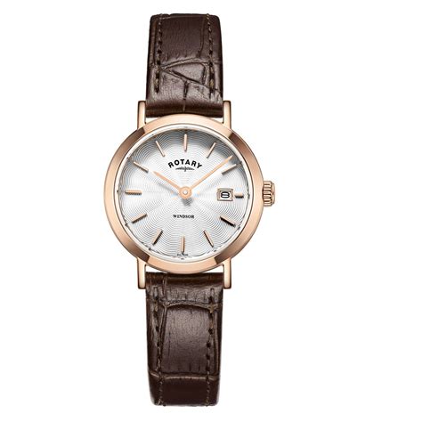 Rotary Windsor Rose Gold Date Ladies’ Watch - WatchNation