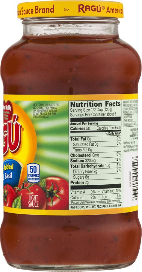 Spaghetti Sauce Nutrition Label – Runners High Nutrition