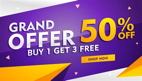 grand offer sale and discount banner template for promotion - Download Free Vector Art, Stock ...