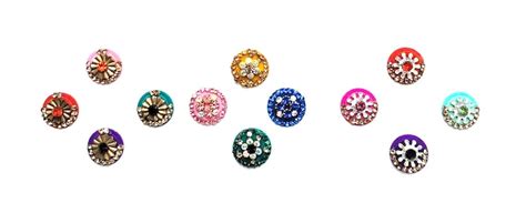 Colorful Designer Round Bindi Indian Body Art Temporary Wedding Fashion ...