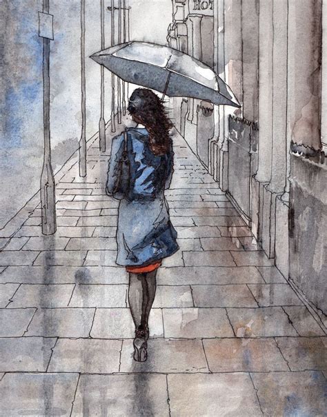 Girl with umbrella by Ardillas on deviantART | Girl with umbrella, Umbrella art, Rain art