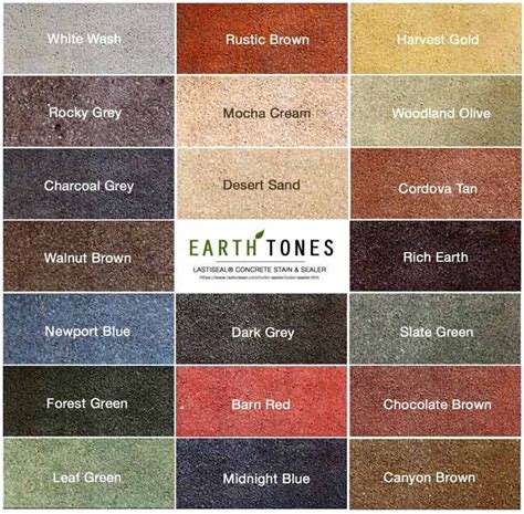 earth tones paint | Acid stains are limited to only a few variations of brown, black, and ...