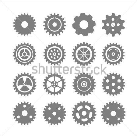 Outline Gear Vectors Set | Vector, Psd designs, Stock vector