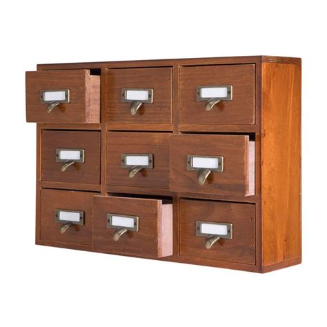 PACKGILO 9 Drawers Library Card Catalog Cabinet with Labels Apothecary Cabinet Tableto… in 2024 ...