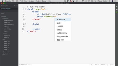 Brackets - The Basic Structure of an HTML page - YouTube