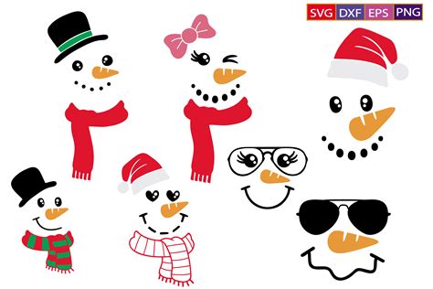 Cute Snowman Svg, Snowman Face SVG Graphic by Dev Teching · Creative Fabrica
