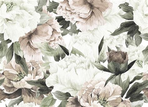 Large Blush Floral Wall Mural - Little Crown Interiors