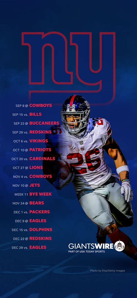 2019 New York Giants schedule: Downloadable wallpaper