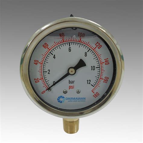 Bottom Connection Type Psi Bar Kpa MPa Pressure Gauge - Pressure Gauge Stainless and Oil Filled ...