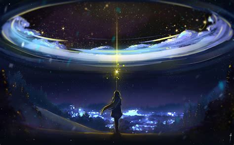 Anime Original Magic Girl Night Wallpaper 2k Wallpaper, Wallpaper Notebook, Planets Wallpaper ...