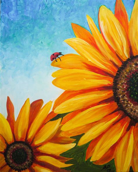 Sunflower Acrylic Painting Easy - SUNFLOWER