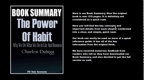 The Power Of Habit PDF Summary - YouTube