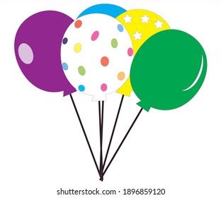 Animated Balloons Birthday Decorations Stock Vector (Royalty Free ...