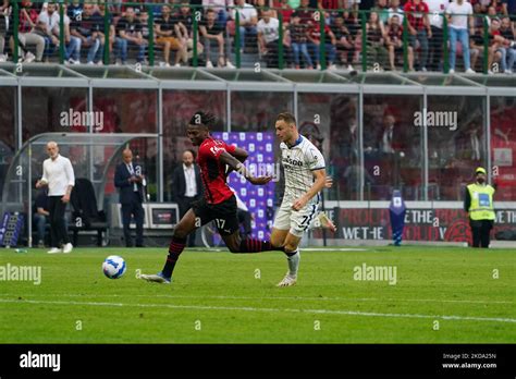 Rafael Leao of AC Milan score goal during AC Milan against Atalanta ...