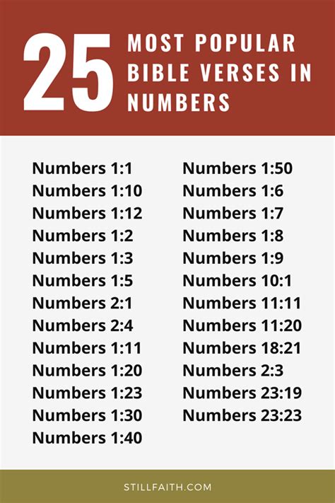 Top 25 Most Popular Bible Verses in Numbers | StillFaith.com