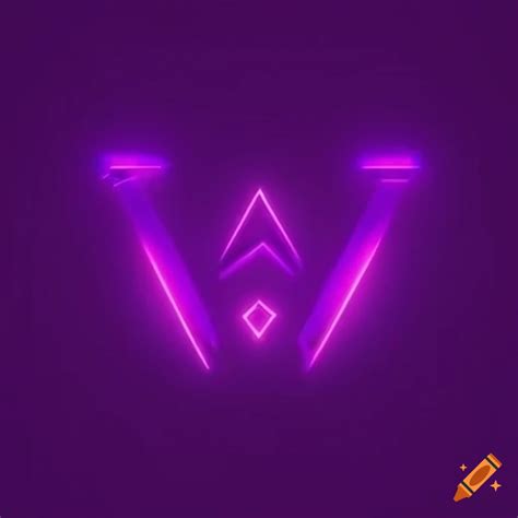 Minimalist gaming logo with purple neon colors on Craiyon