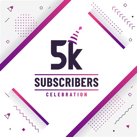 Thank you 5K subscribers, 5000 subscribers celebration modern colorful design. 10874173 Vector ...