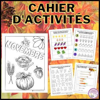 Cahier d'activités de NOVEMBRE en français - November Activity in french