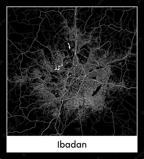 Premium Vector | Minimal city map of ibadan (nigeria, africa)